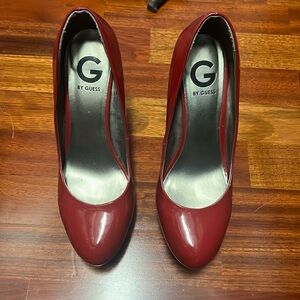 G By Guess Red Patent Gwinna Women's Size 9.5 M Platform Stiletto Pumps Heels
